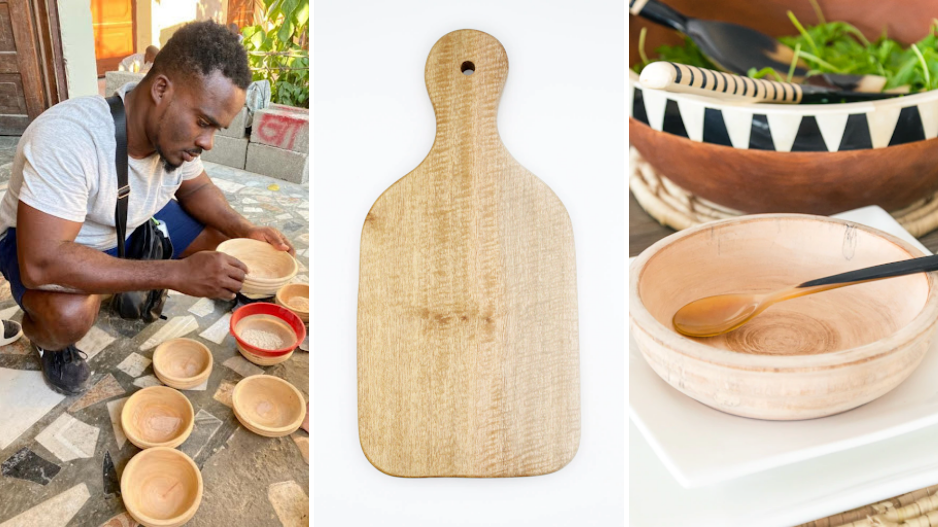 Artisan Made Wood Carved Bowls from Haiti