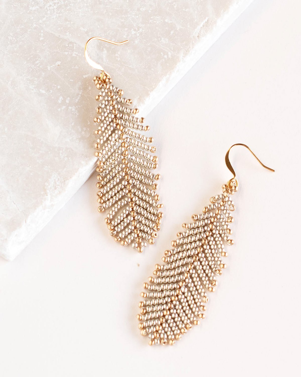 Gold Beaded Earrings