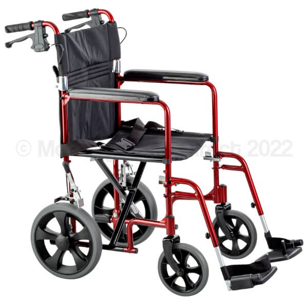 Portable Transit Wheelchair with Seat Belt 17 Inch
