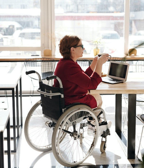 woman in a wheelchair