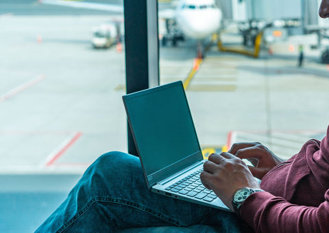 Laptop in airport