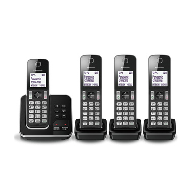 Panasonic KX-TGD624EB Digital Cordless Telephone with Dedicated Nuisance Call Block Button, Black