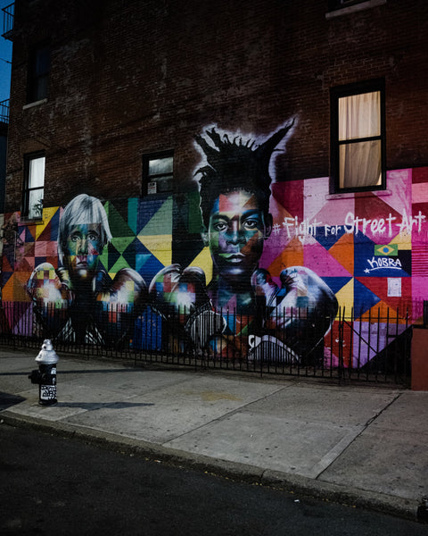 A multi colored graffiti painting