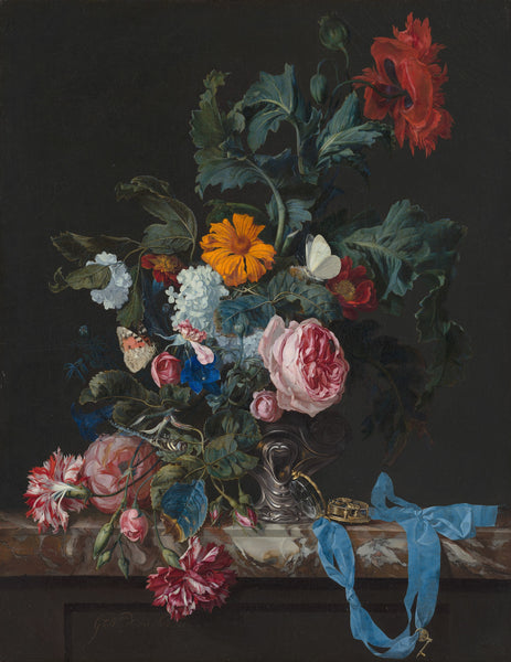 A painting of a bouquet of flowers