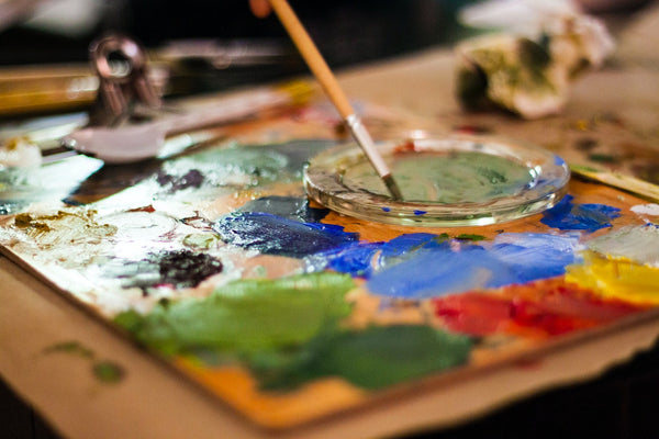 A photo of a brush on a palette