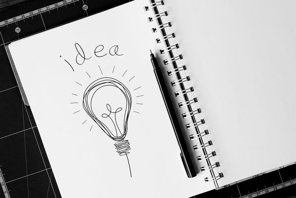 An idea concept light bulb sketch