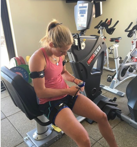 Mikaela Shiffrin using B Strong BFR Training Bands