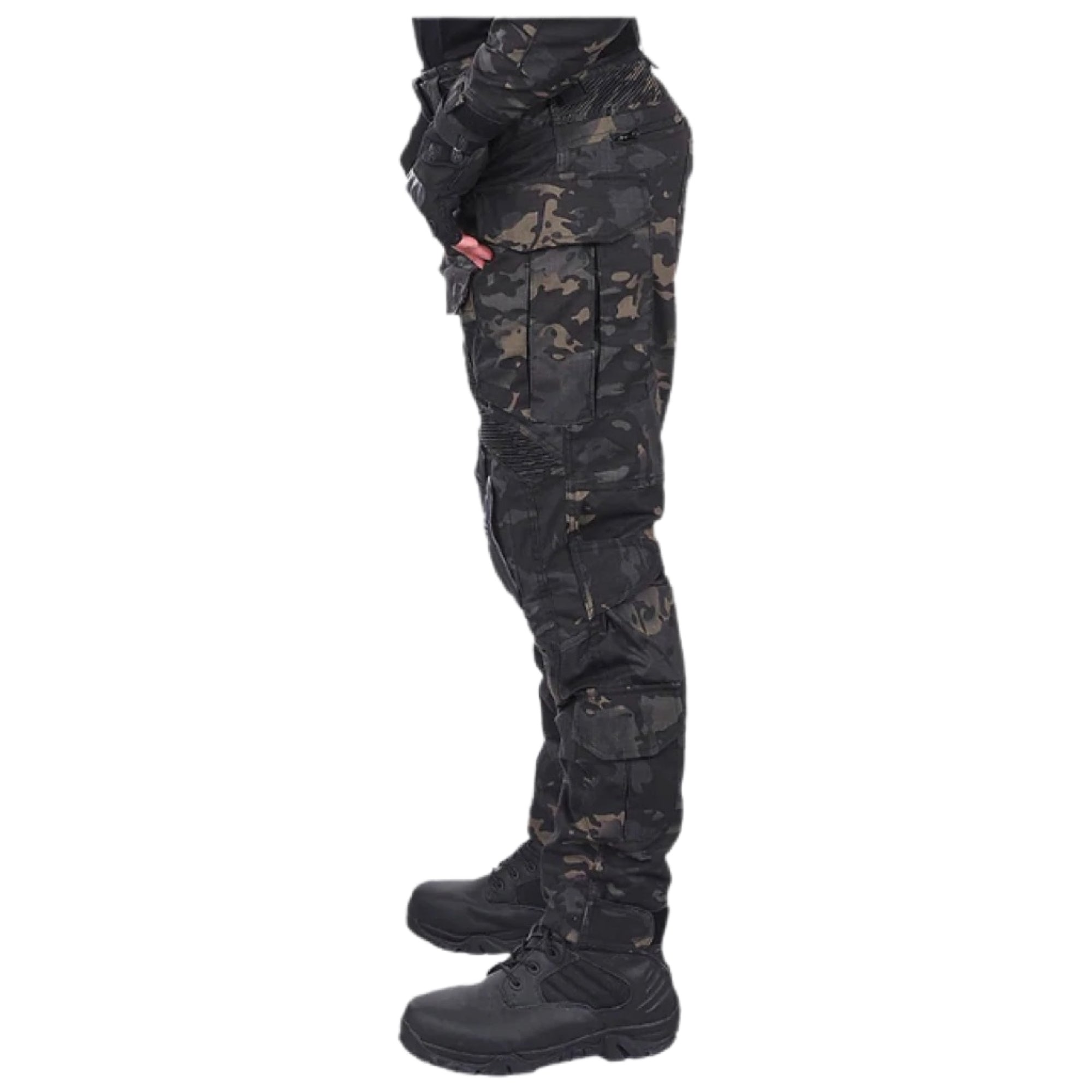 black tactical pants with knee pads