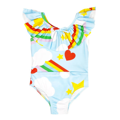 Rainbow Check Swim Suit by Bonjour Diary - Petite Belle | UK Stockist