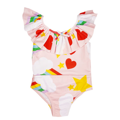 Rainbow Check Swim Suit by Bonjour Diary - Petite Belle | UK Stockist