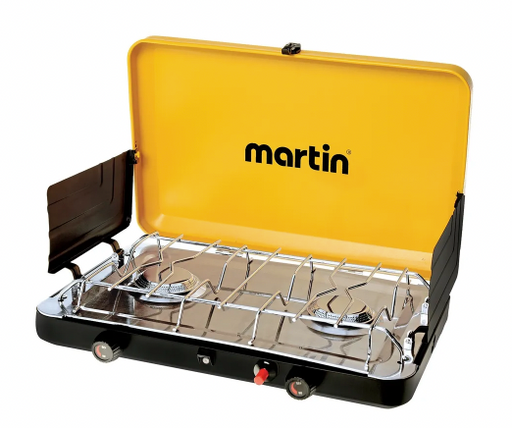 Martin 14,000 BTU Portable Small Tabletop Outdoor Propane Bbq Gas Grill  with Support Legs and Grease Pan - Multicolored