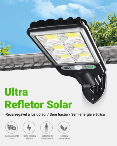 Luminária Solar de 108 LED COB, prova d'água com bateria de lítio de 1200mah e painel solar de 2.5 w/5v