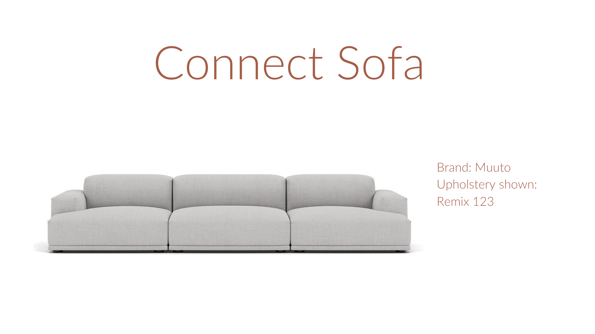 Muuto Connect sofa in Remix 123 fabric in grey