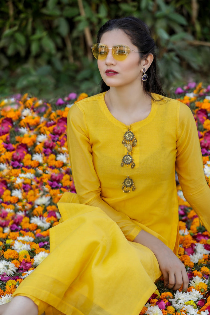 yellow kurti for haldi