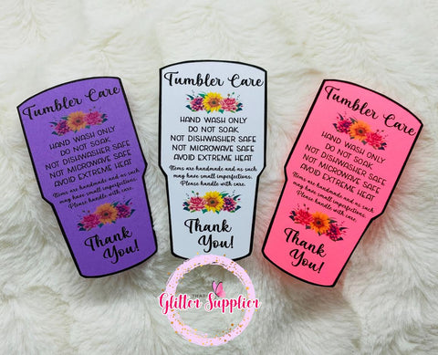 Tumbler Care Cards – That Glitter Supplier