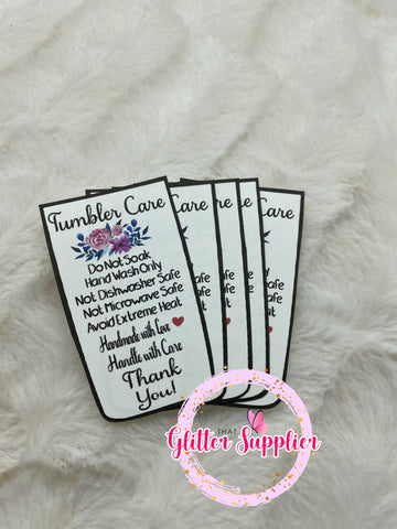 Hawaiian Flower Tumbler Care Cards – That Glitter Supplier