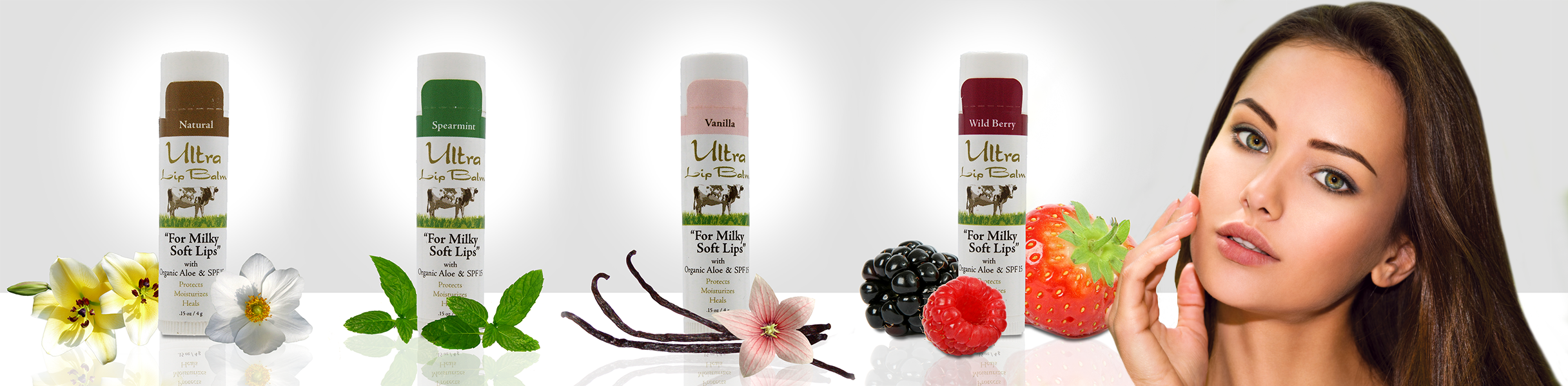 Ultra Lip Balms - Available in Flavors: Natural, Spearmint, Vanilla, Berry