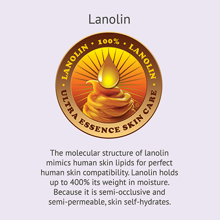 Lanolin | Ultra Essence natural skin care products, with anti aging benefits, are specially formulated to moisturize dry skin for radiant milky-soft skin.