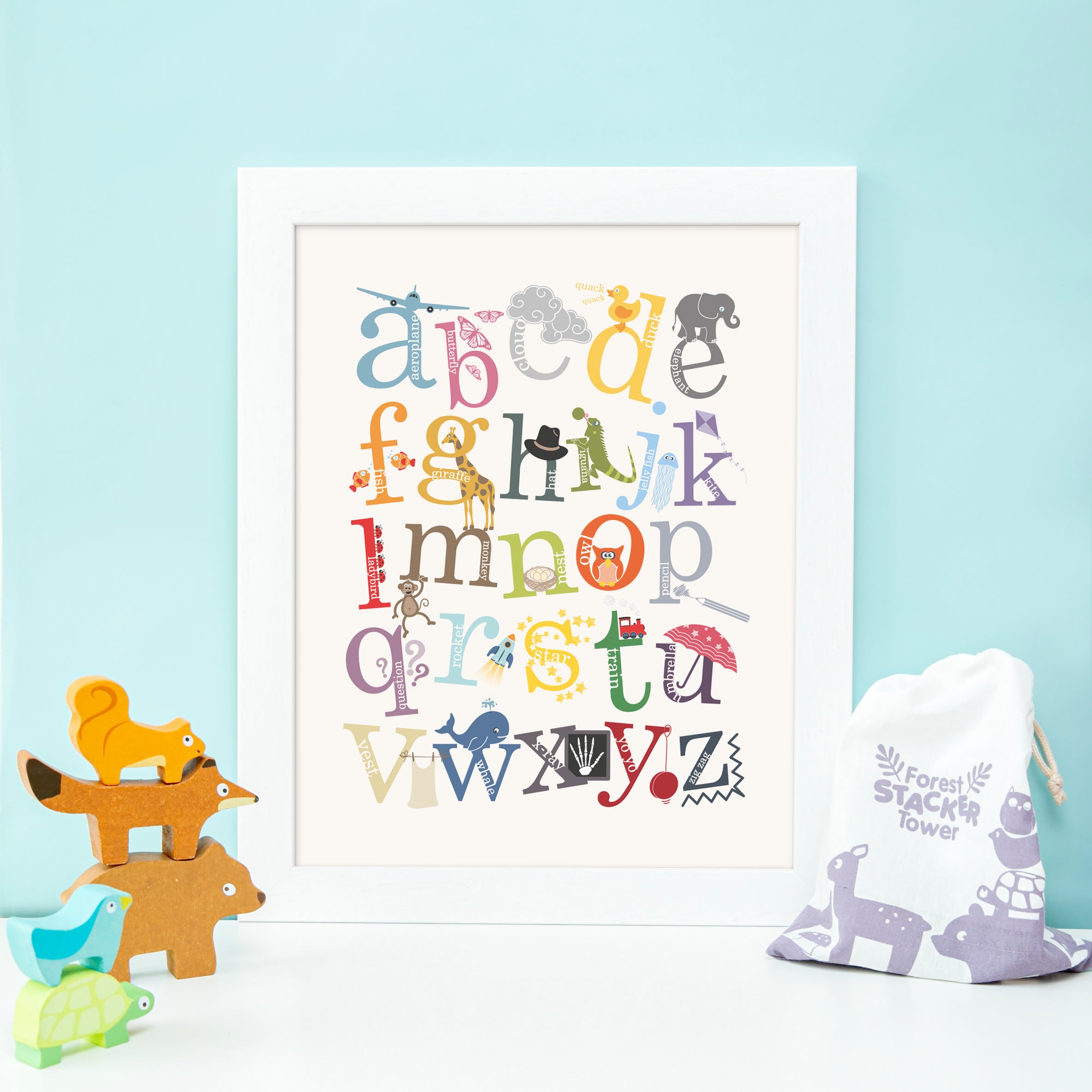 Macie Dot Doodles Nursery Alphabet Print