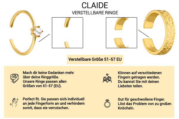 Claide verstellbare Ringe Schmuck