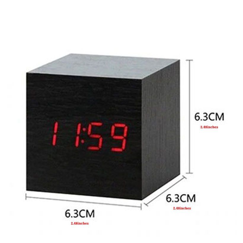 LED Voice Control Wooden Digital Alarm Clock - Fashion, Beauty, Home & Garden & More @Nesavastore