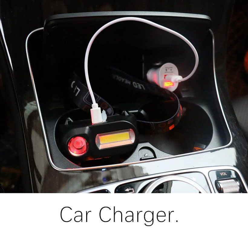 Portable Mini XPE+COB, Rechargeable Headlamp