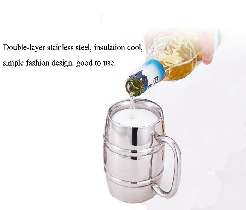 Stainless Steel Mug With Handle, Beer mugs
