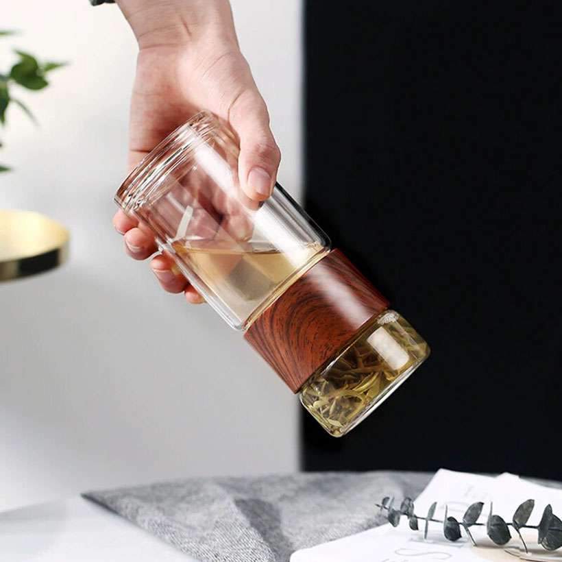 Smart Glass Water Bottle Separation With Tea Infuser Filter 200ml - Fashion, Beauty, Home & Garden & More @Nesavastore
