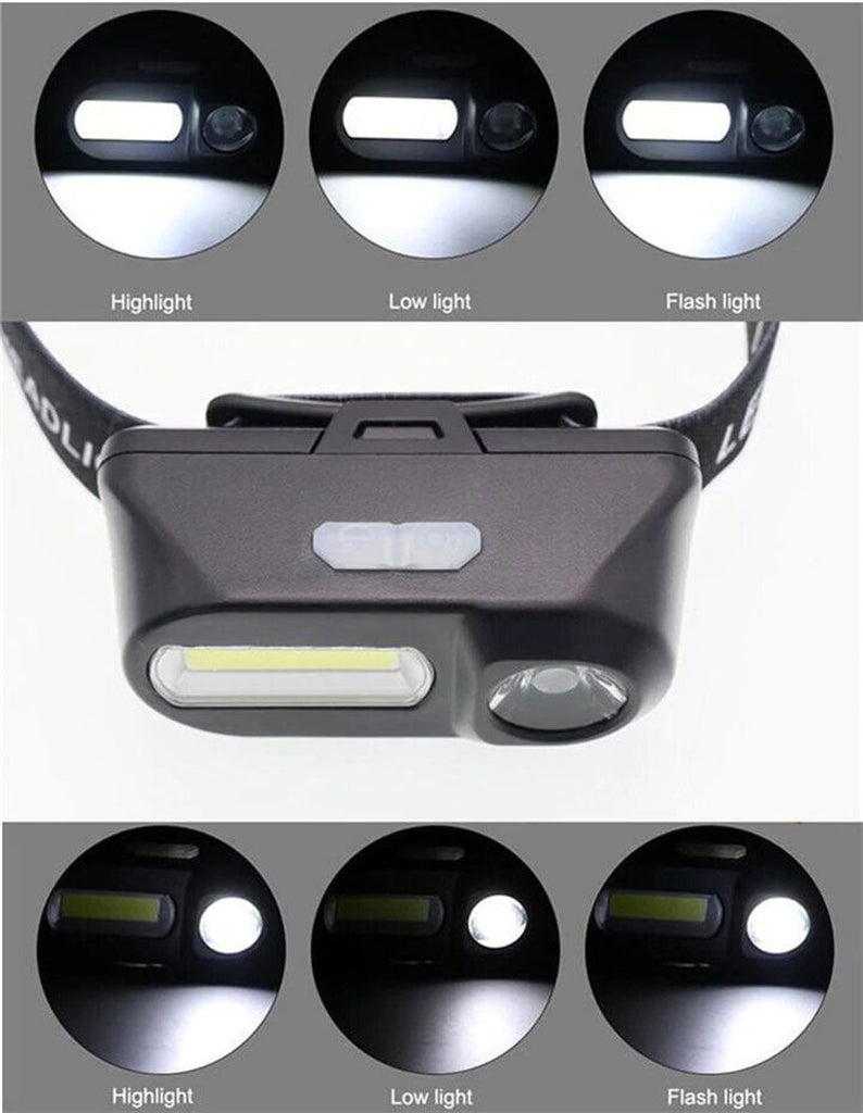 Portable Mini XPE+COB, Rechargeable Headlamp