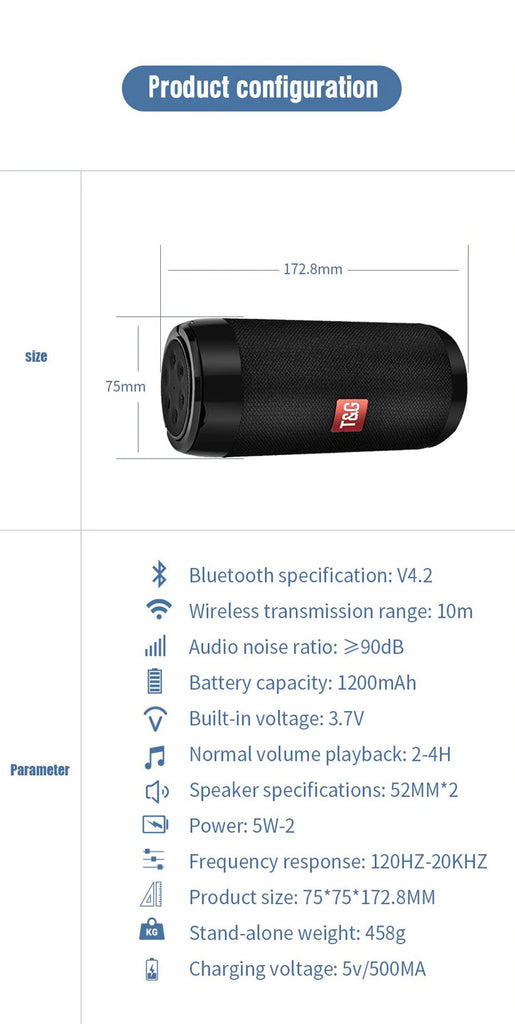 Portable Bluetooth Mini Subwoofer Speaker with FM Radio - Shop Electronics, Fashion, Beauty, Home & Garden & More @Nesavastore