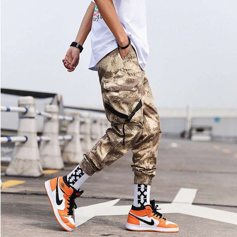 Men's Streetwear Ribbons Cotton Slim Joggers - Shop Electronics, Fashion, Beauty, Home & Garden & More @Nesavastore