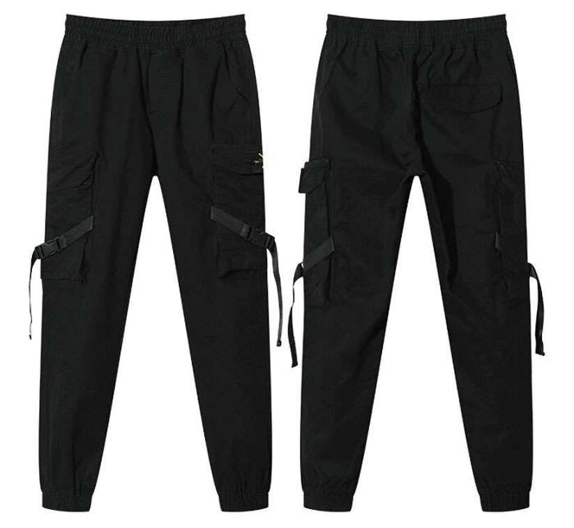 Men's Streetwear Ribbons Cotton Slim Joggers - Shop Electronics, Fashion, Beauty, Home & Garden & More @Nesavastore