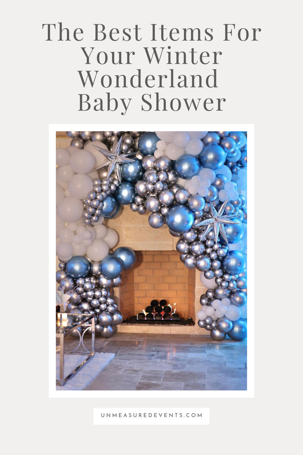 Gray Winter Wonderland Baby Shower Banner