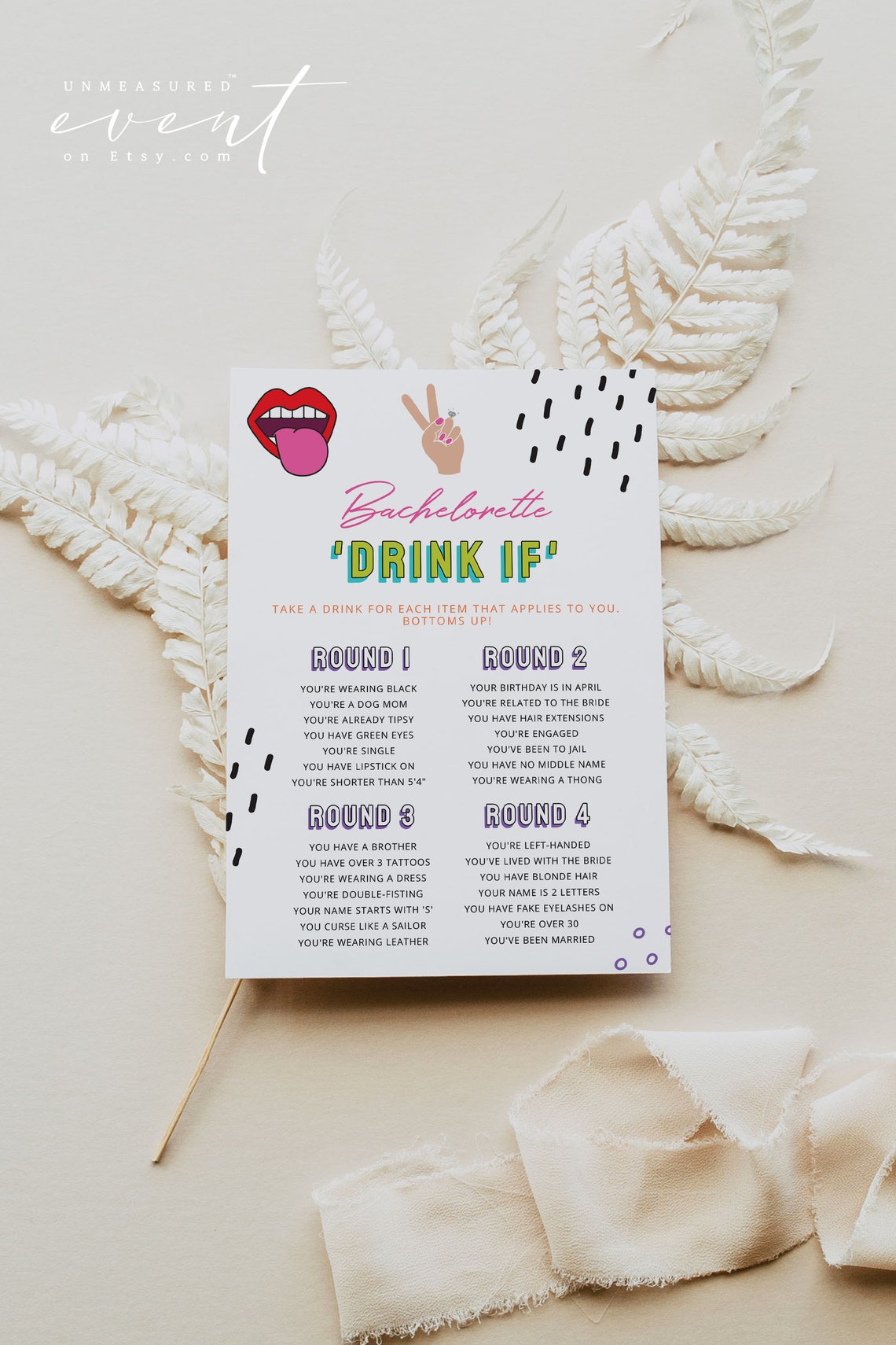 Flamingle Bachelorette Party Game, Drink If Invitation