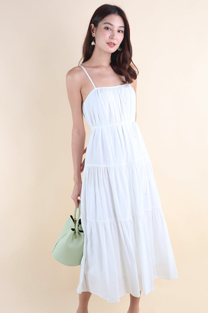 INWEAR Kiko Drawstring Waist Maxi Dress in Melon Juice