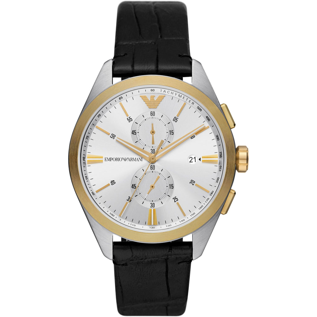 Emporio Armani Stainless Steel Watch with Black Chronograph Dial AR115 –  Monaghans Jewellers