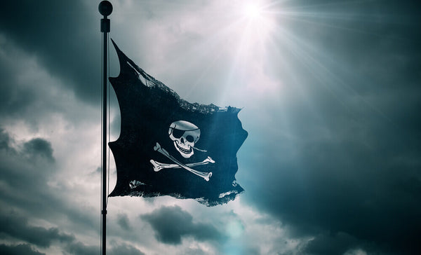 drapeau pirate dechirer vent