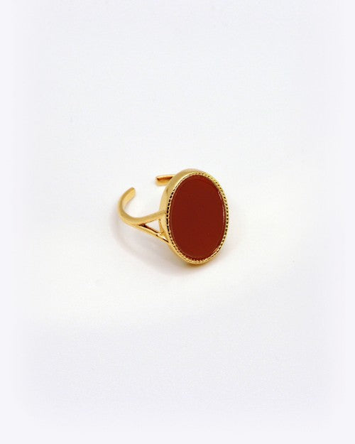 Bague or grosse pierre Agate rouge nilai 