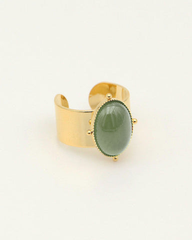 Bague calypso Nilai Or grosse pierre aventurine