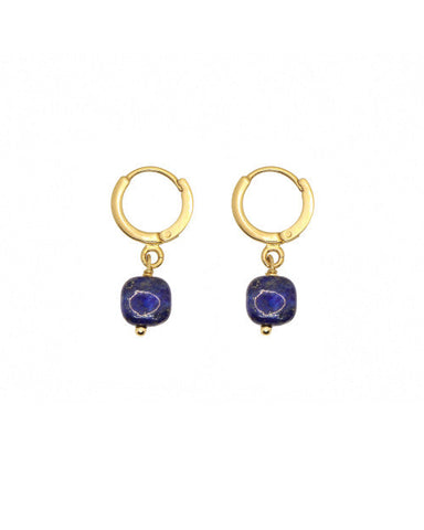 boucles d'oreilles mini créoles ava nilai or lapis lazuli