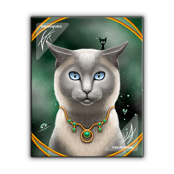 Zodiac Cat Taurus with May Birthstone Wrapped Canvas 