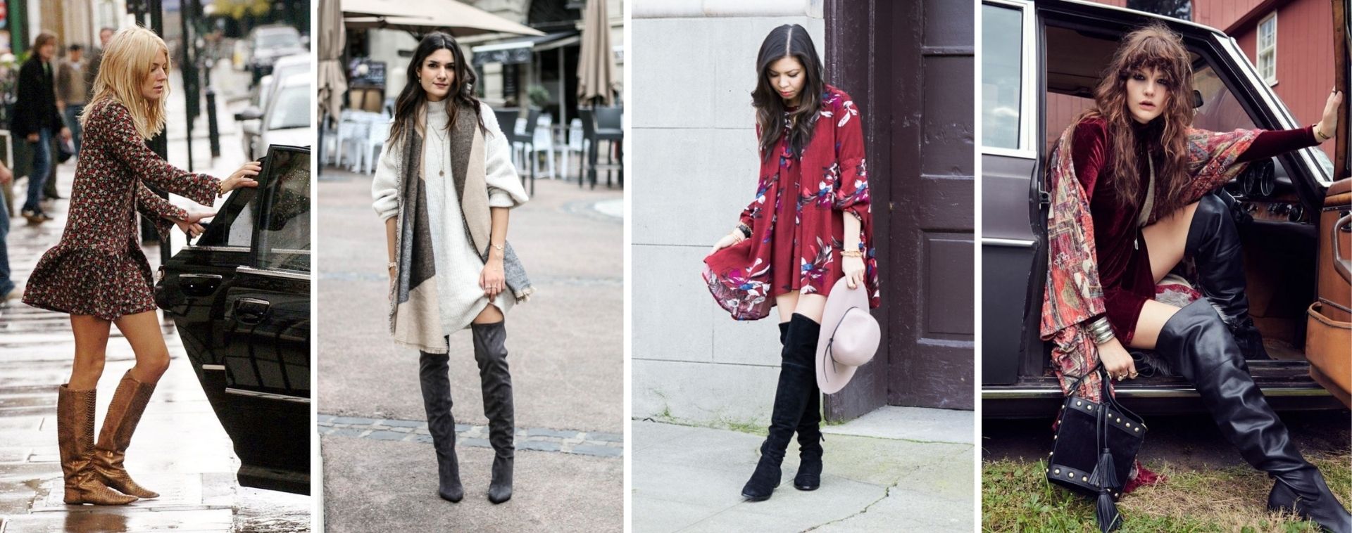 thigh-high boots boho look