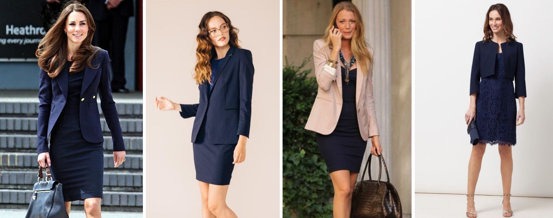 blazer dressy outfit navy blue dress