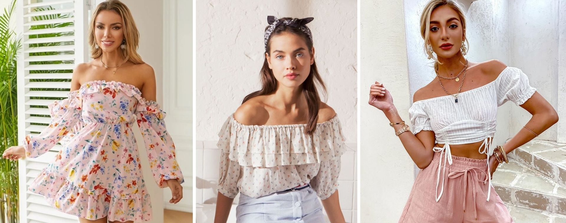 bardot collar top bohemian bare shoulders