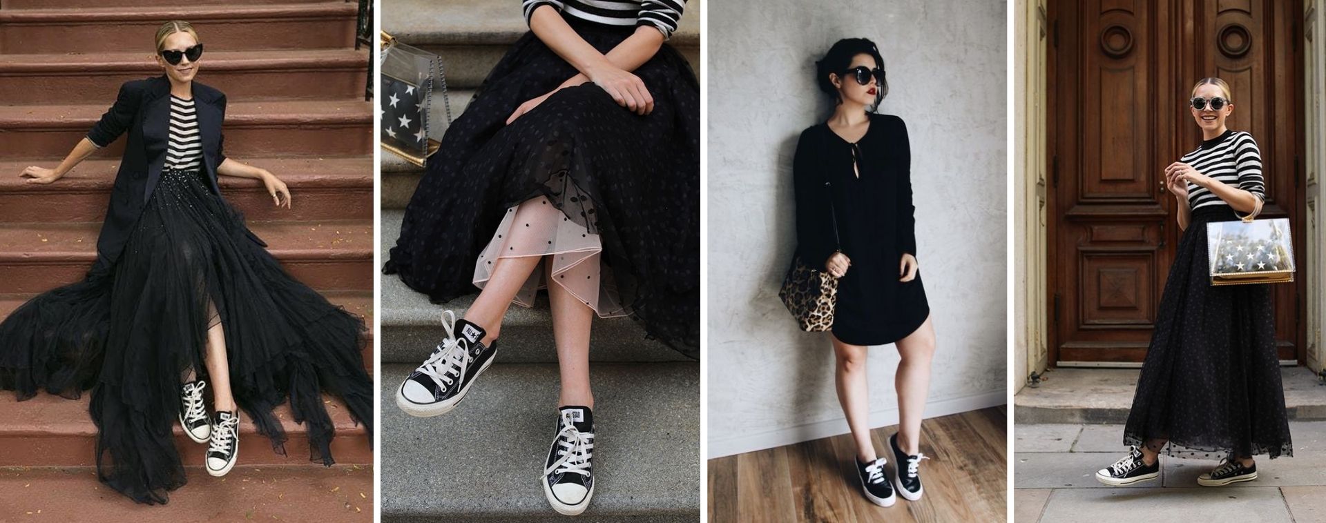 converse black skirt tutu rock n' roll look