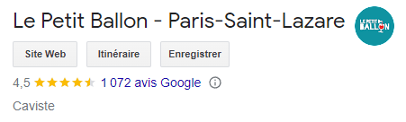 Le Petit Ballon avis google