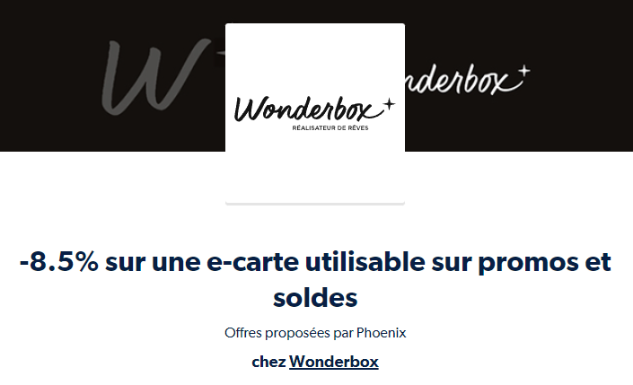 wonderbox réduction