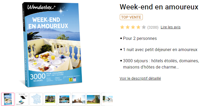 Wonderbox week-end en amoureux