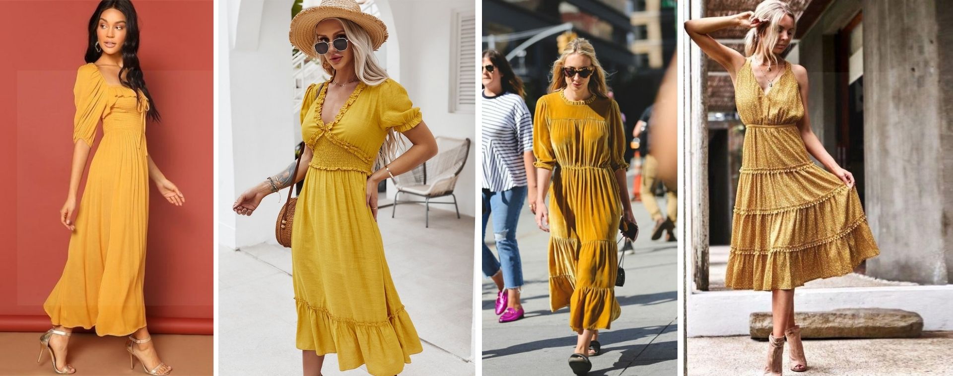 mustard yellow summer bohemian dress