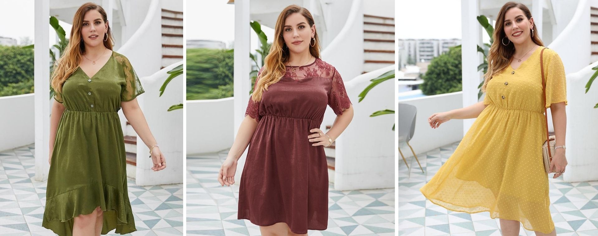 colorful midi dress plus size